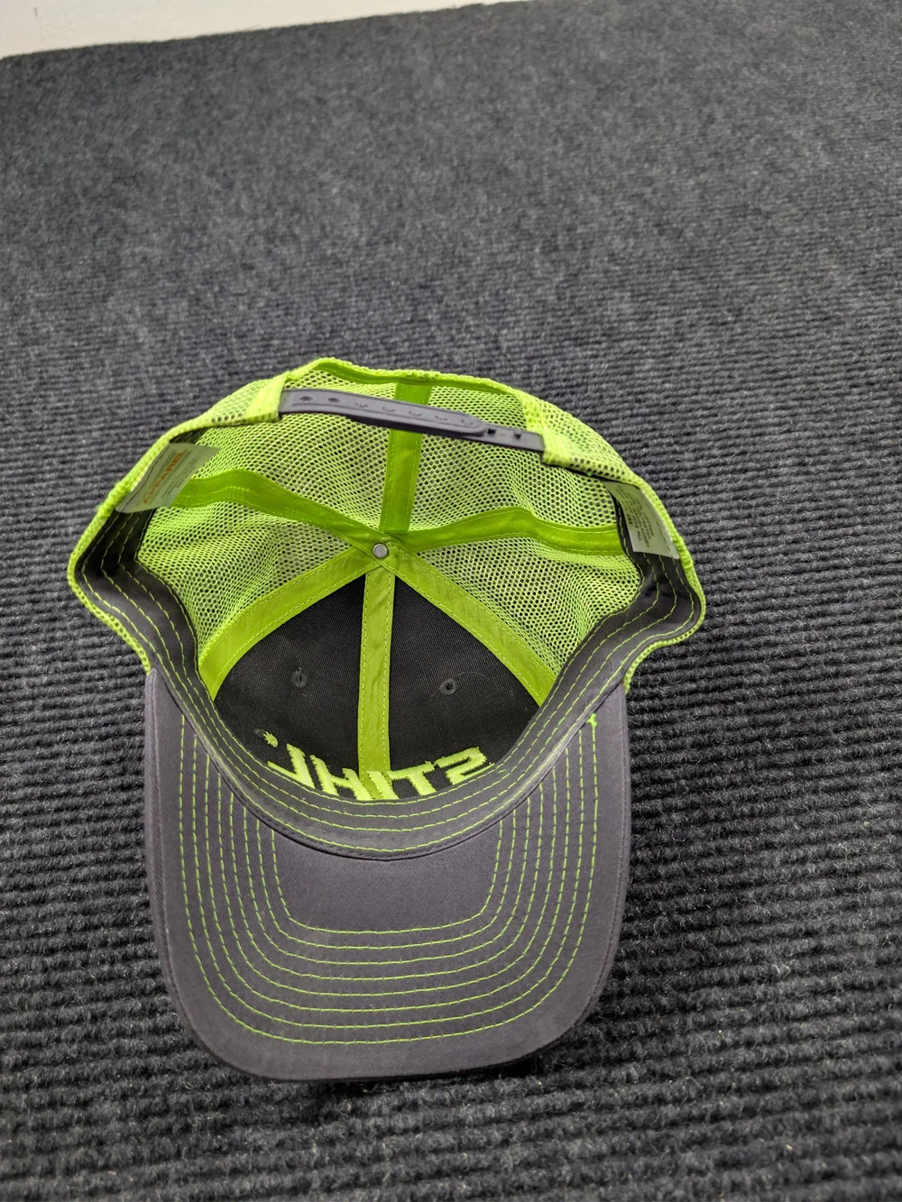 STIHL Trucker Hat Snapback Mesh Cap Gray Neon Green